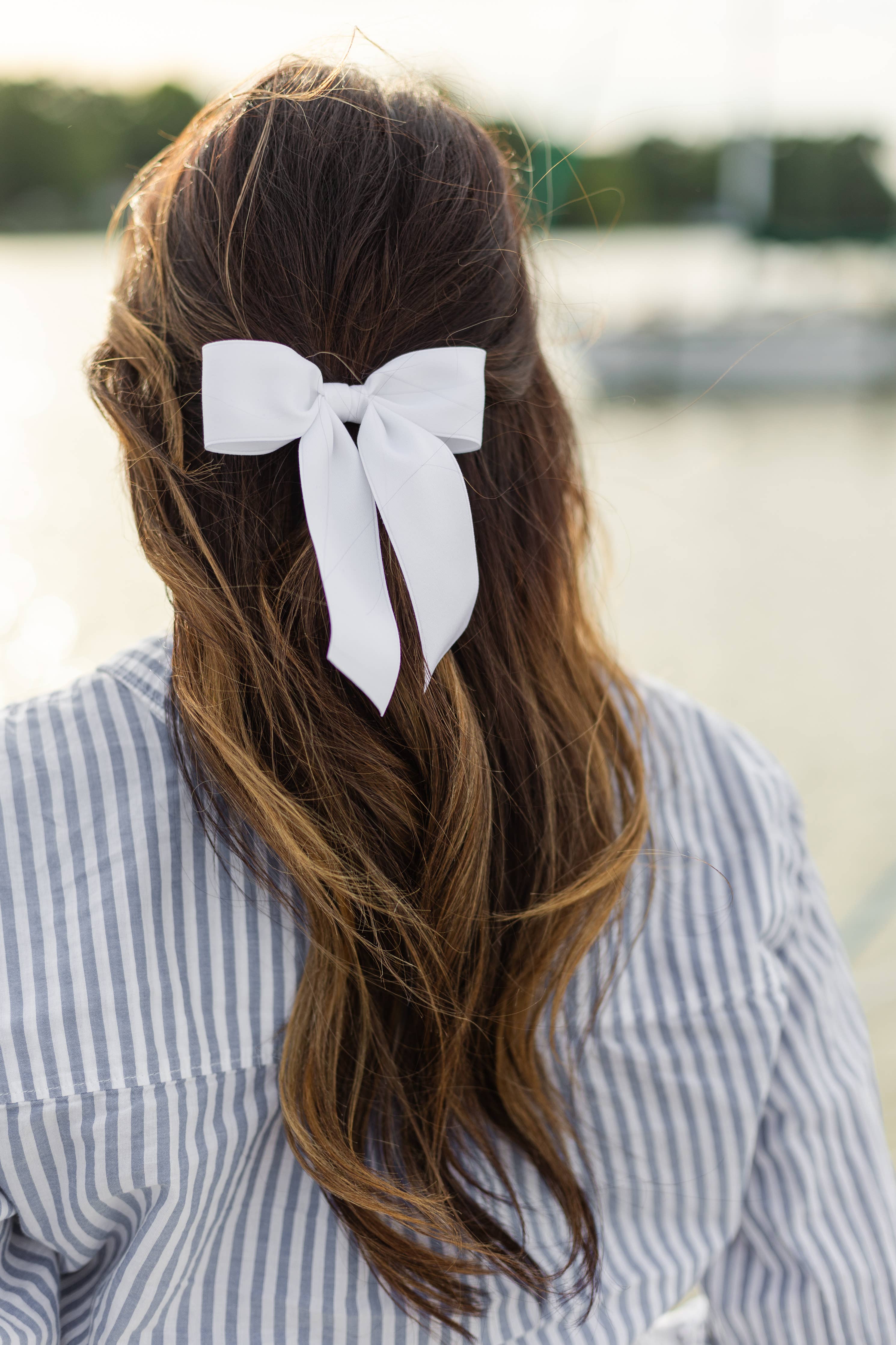 Small Matte Satin Hair Barrette | Delora Bow