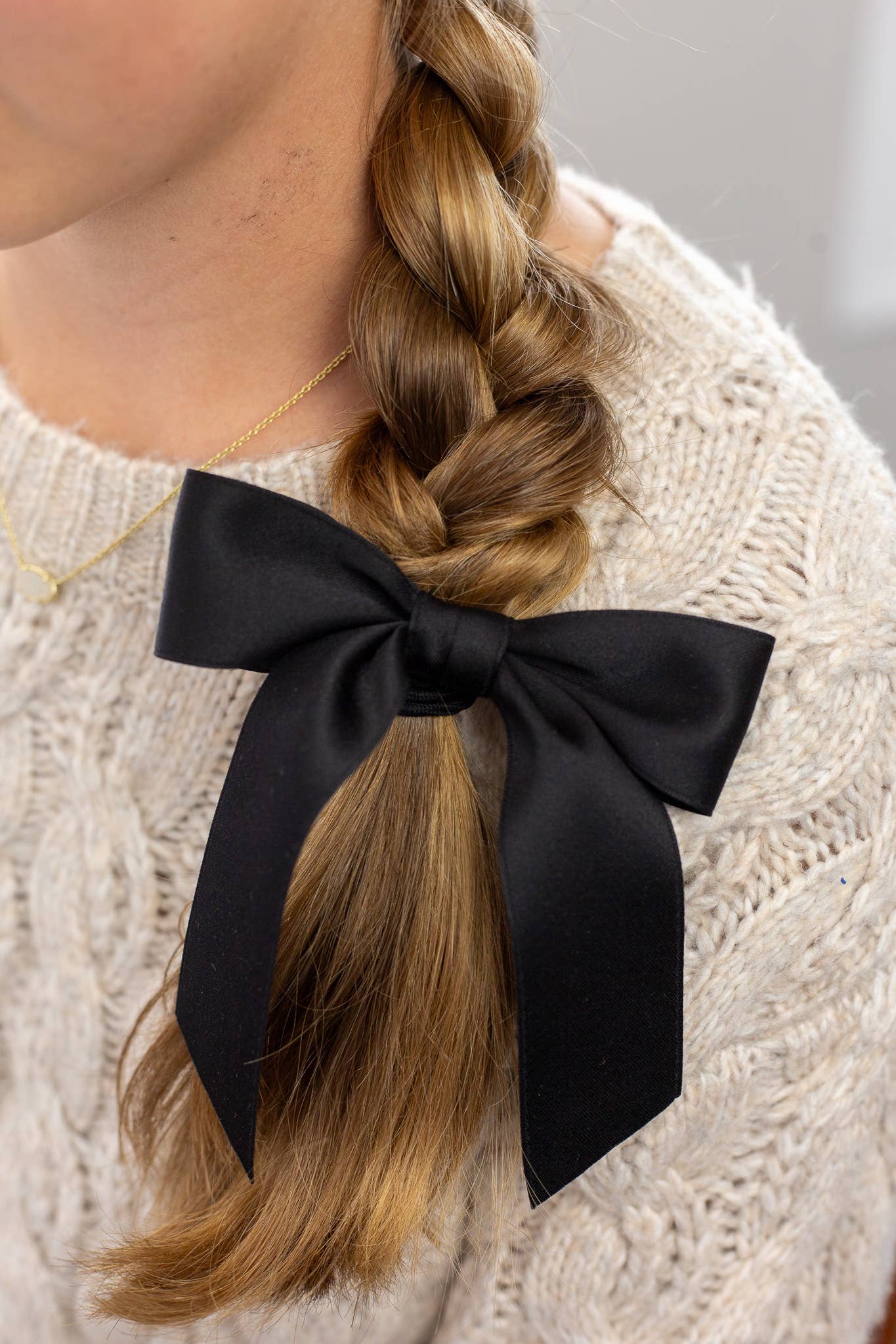 Small Matte Satin Hair Barrette | Delora Bow