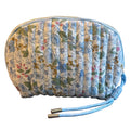 Quilted Floral Makeup Travel Case | Blue Garden Print