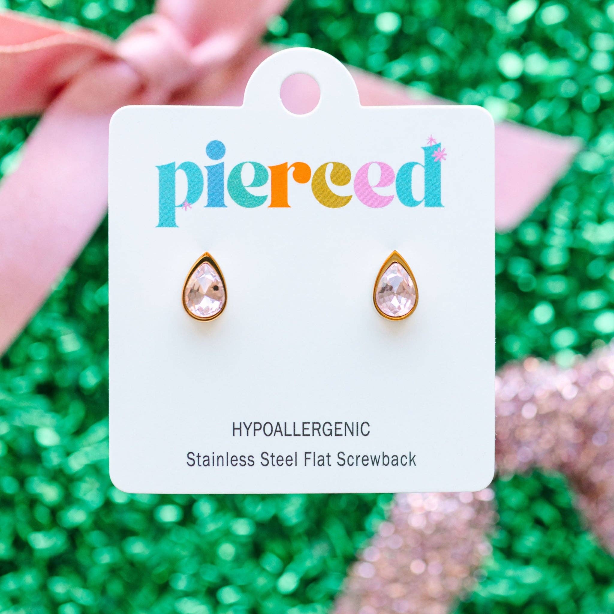 Pink Gem Earrings