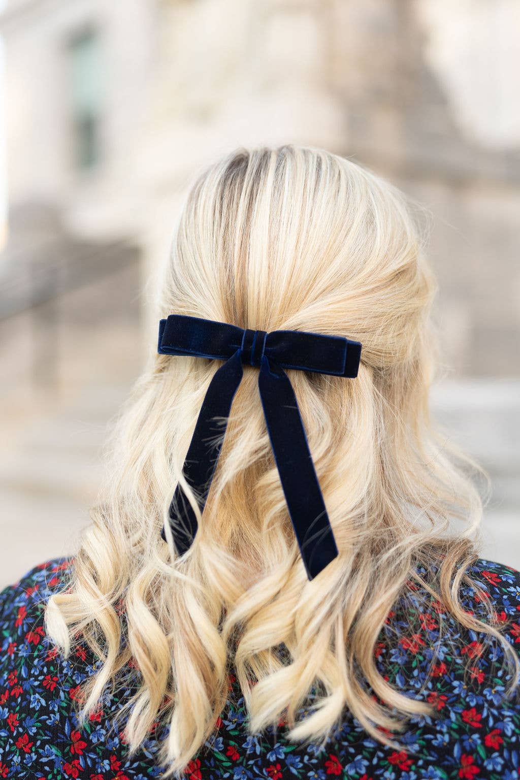 Short Velvet Hair Barrette | Alice Bow - Short Length