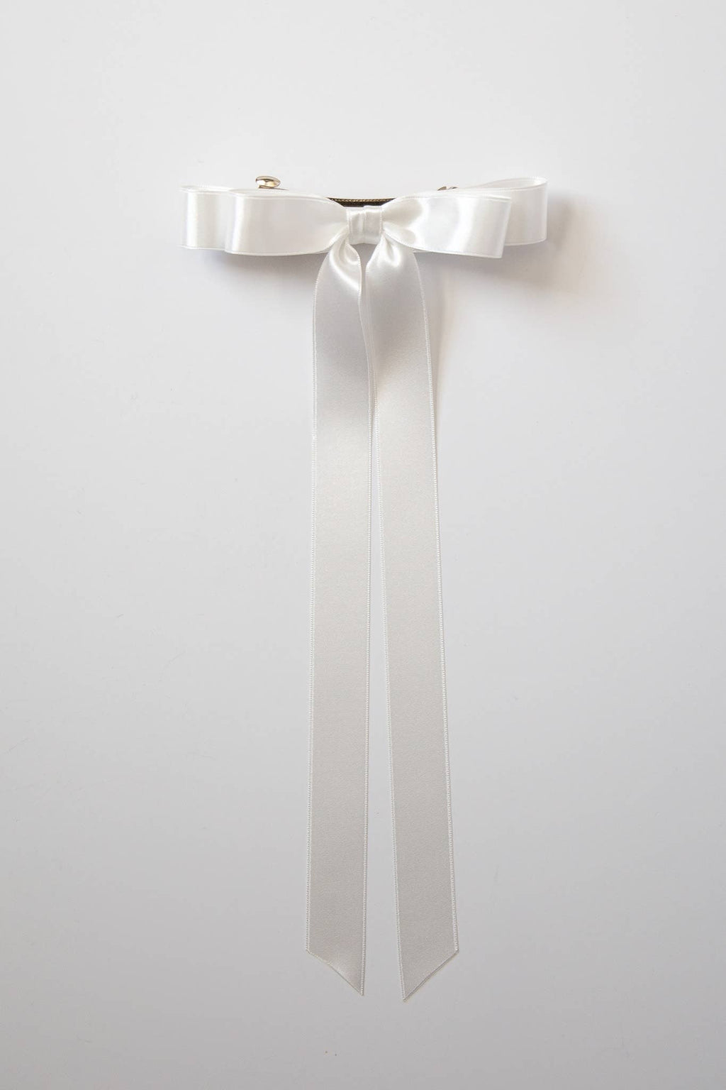 Long Satin Hair Barrette | Micro Alice Bow