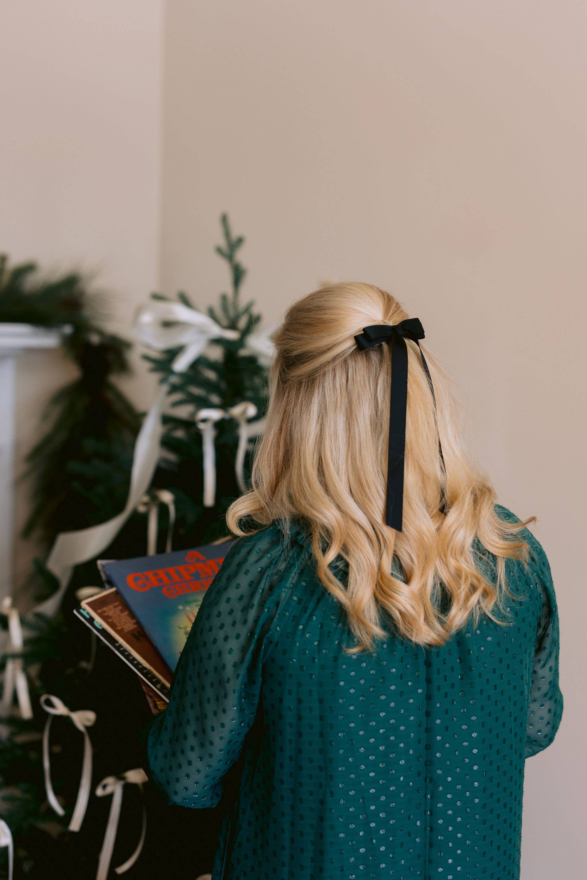 Long Matte Satin Hair Barrette | Micro Alice Bow