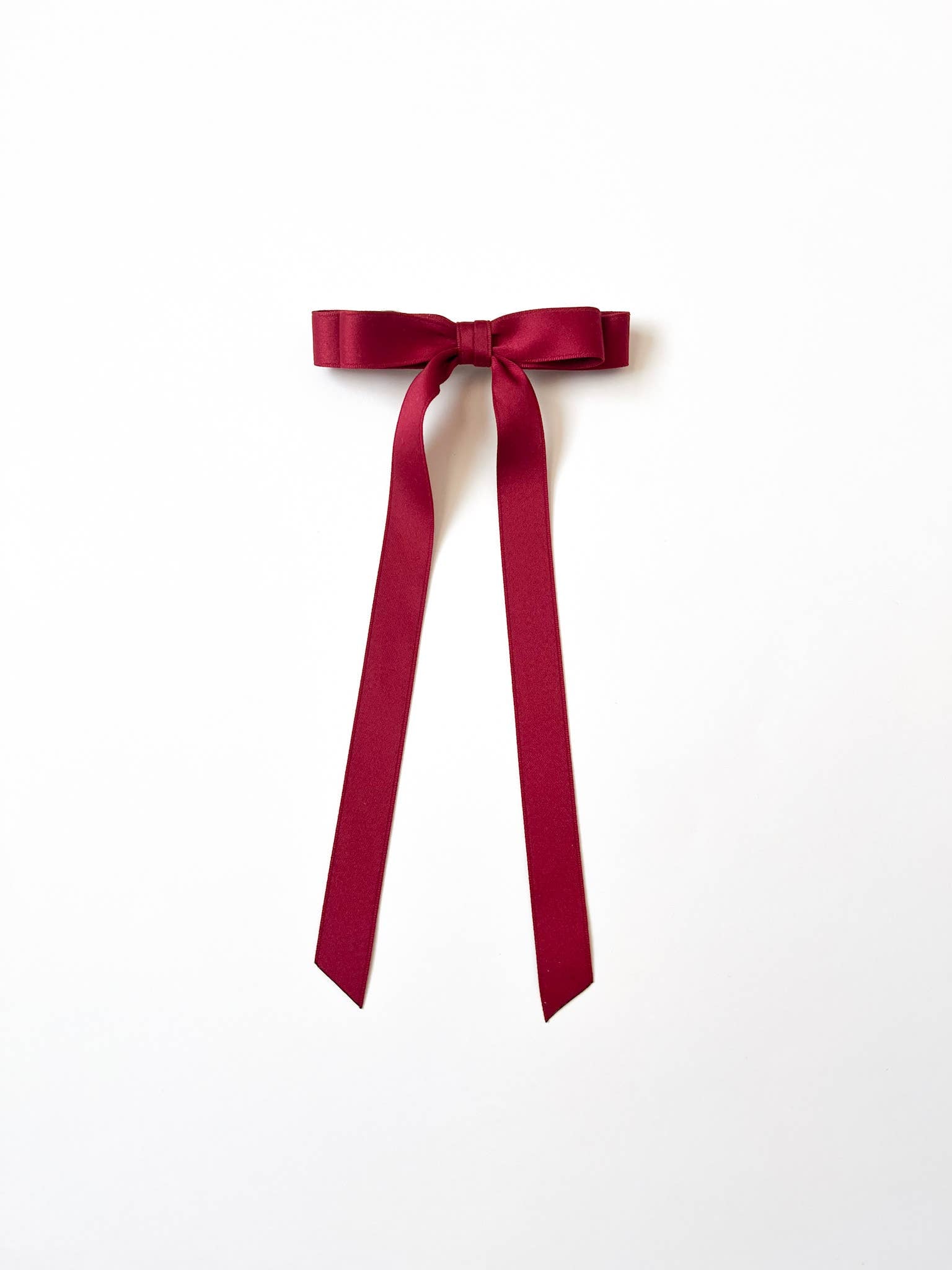 Long Matte Satin Hair Barrette | Micro Alice Bow