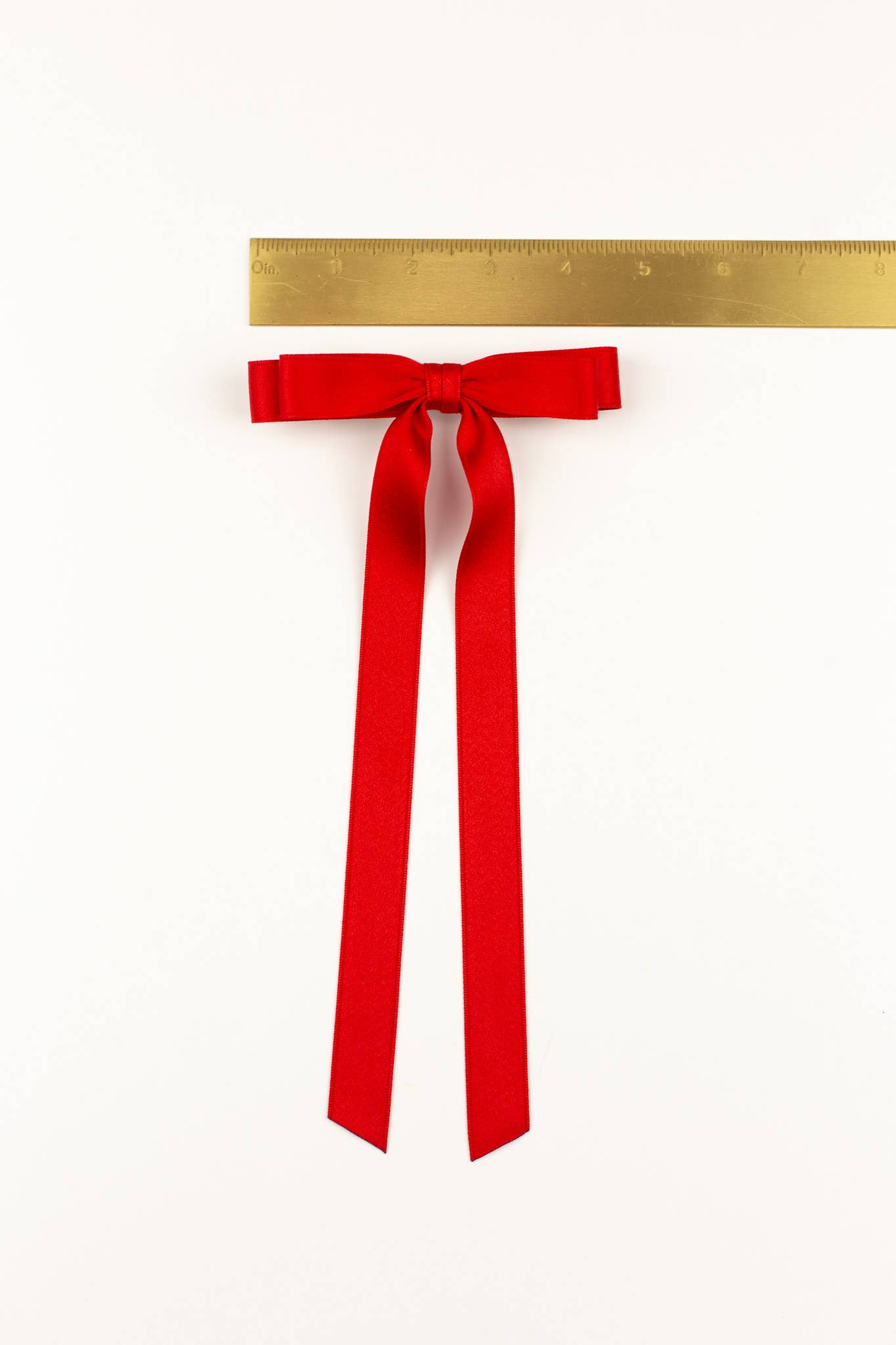 Long Matte Satin Hair Barrette | Micro Alice Bow