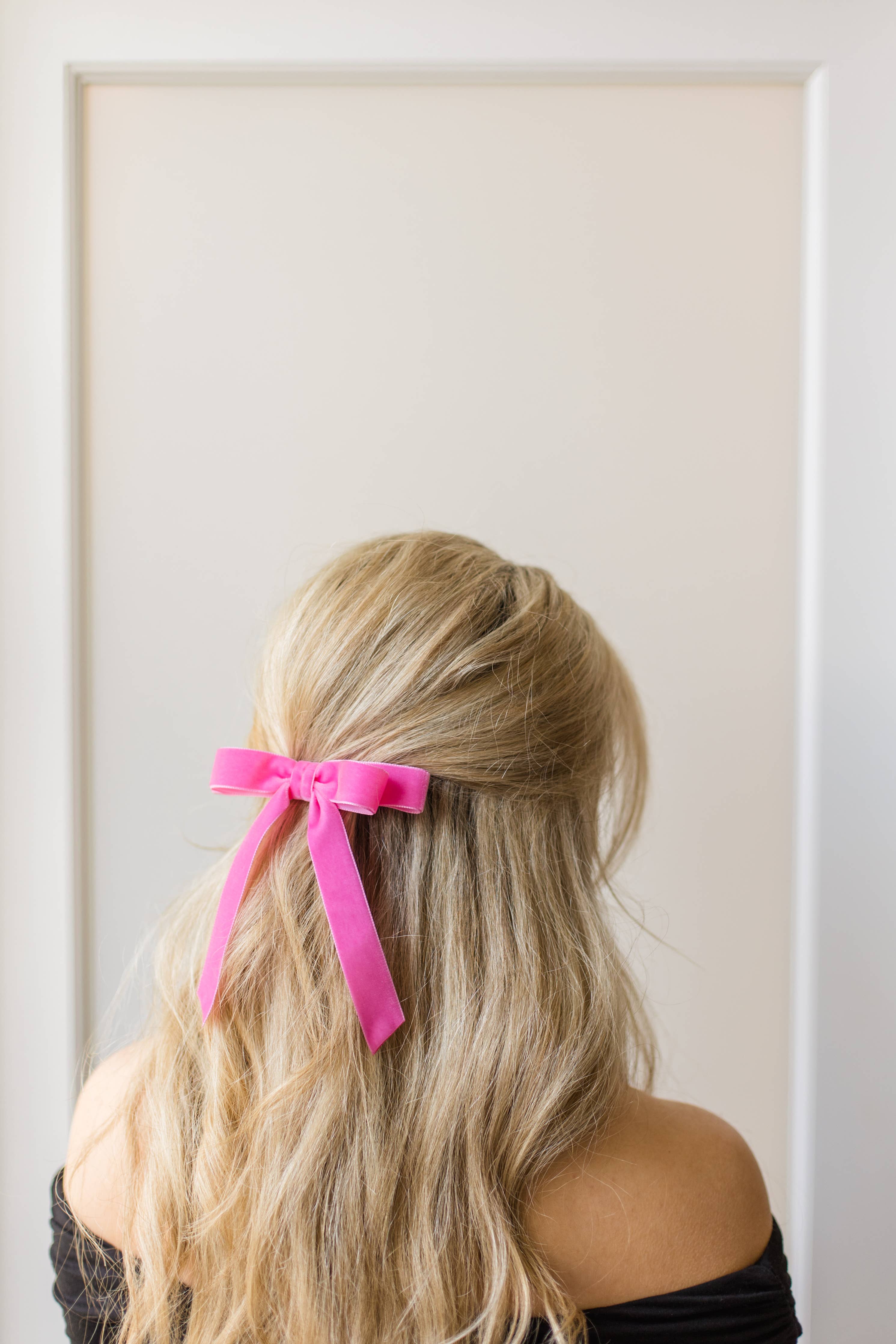 Short Velvet Hair Barrette | Alice Bow - Short Length