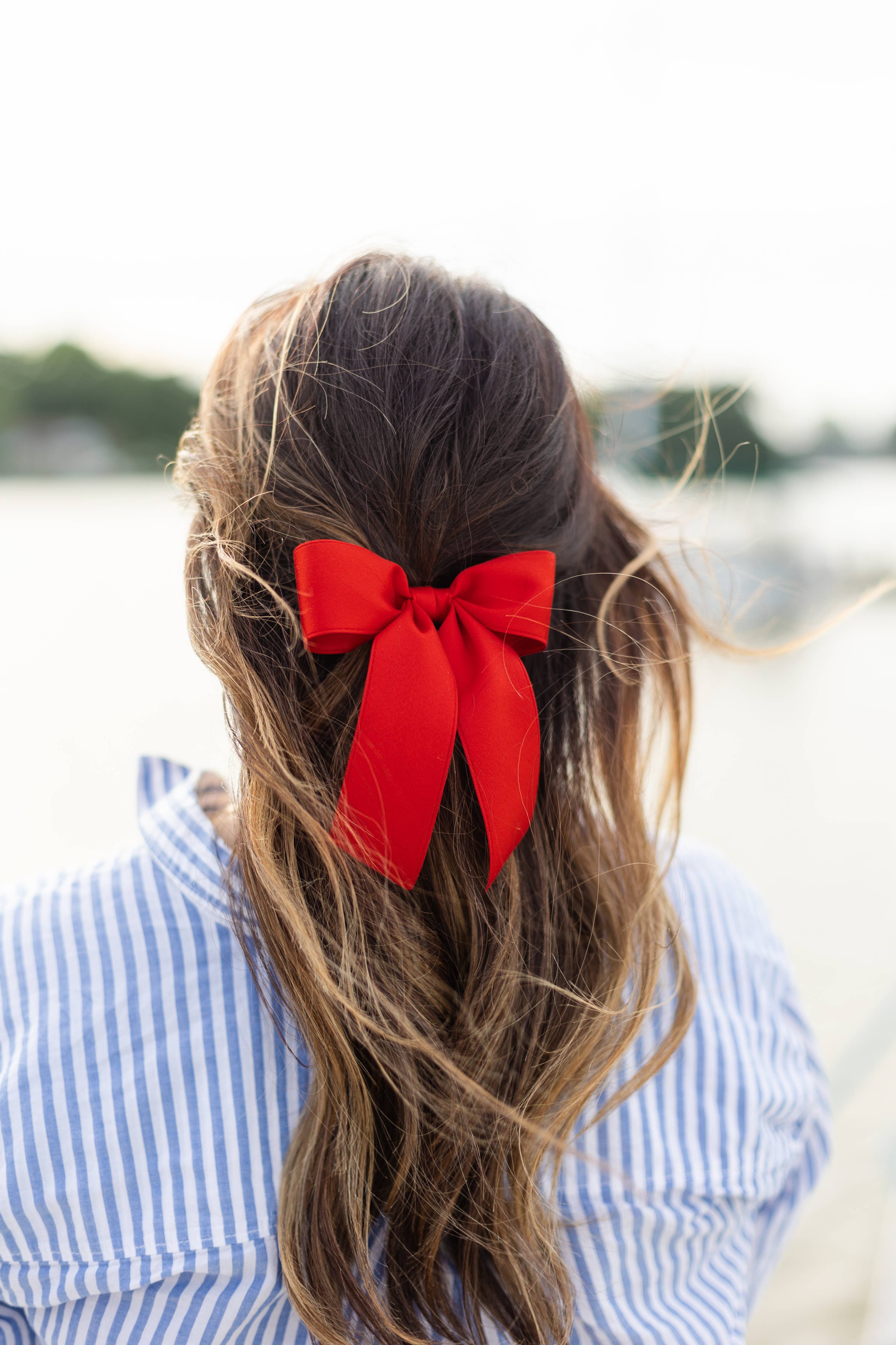 Small Matte Satin Hair Barrette | Delora Bow