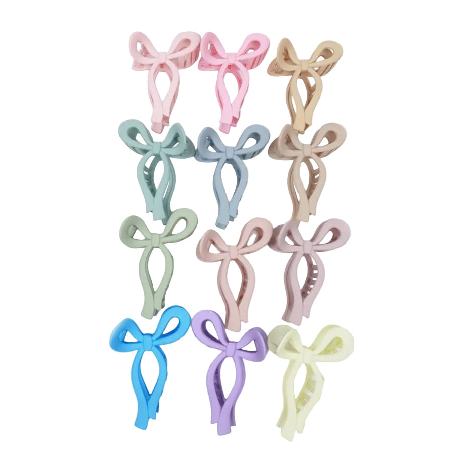 Matte Pastel Bow Hair Claw