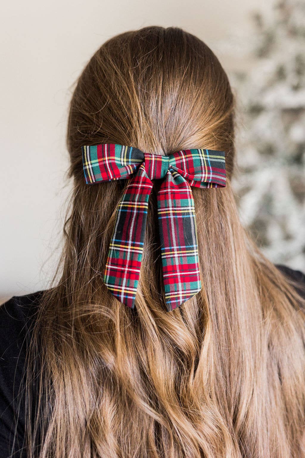 Tartan Christmas Plaid Hair Barrette | Emily Bow