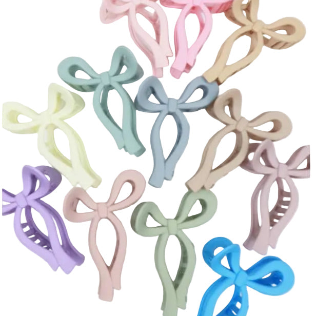 Matte Pastel Bow Hair Claw
