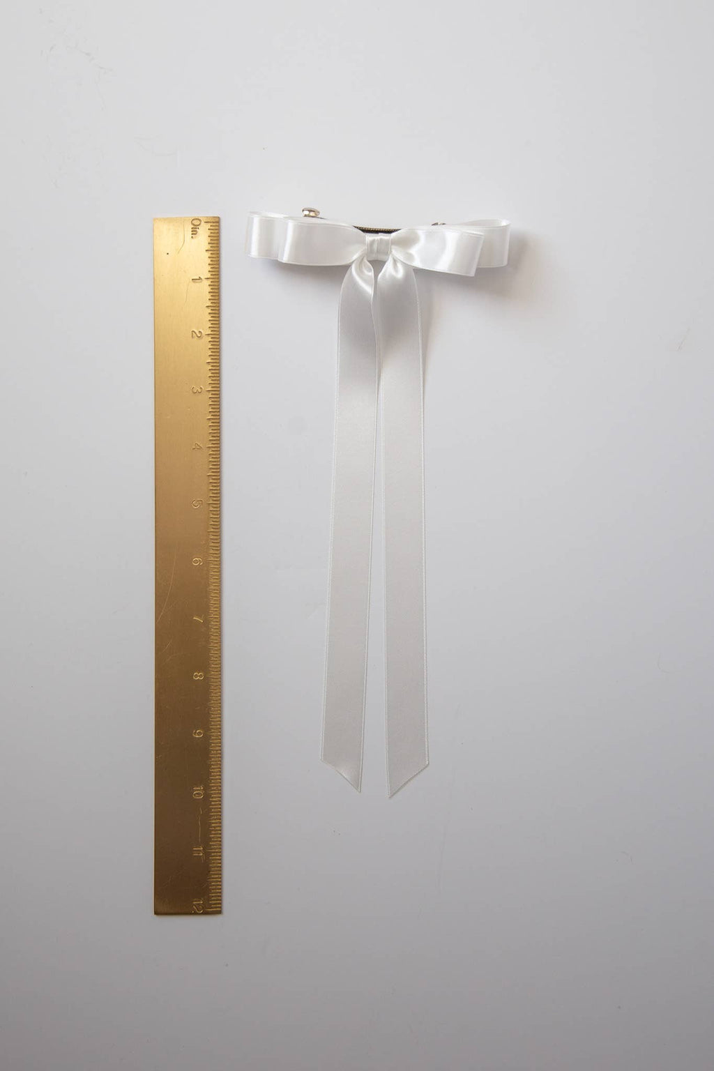 Long Satin Hair Barrette | Micro Alice Bow