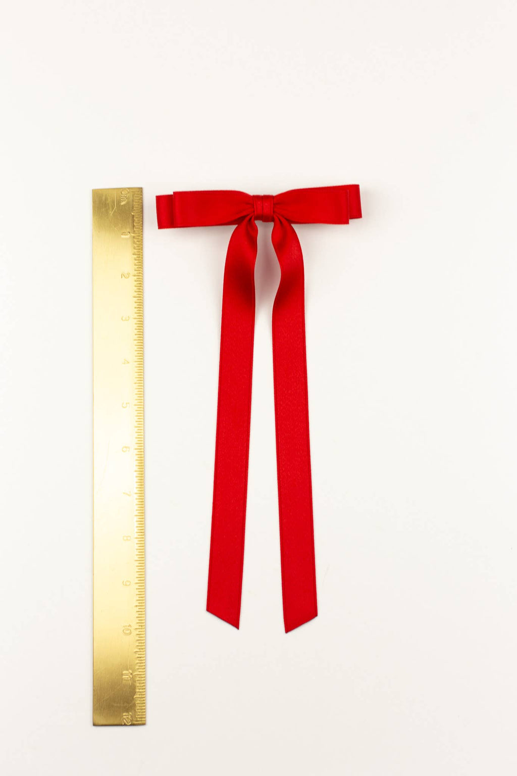 Long Matte Satin Hair Barrette | Micro Alice Bow