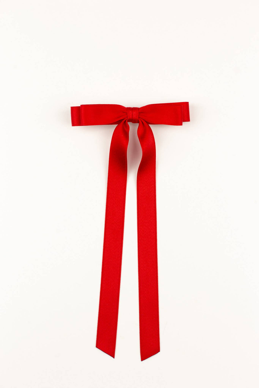 Long Matte Satin Hair Barrette | Micro Alice Bow