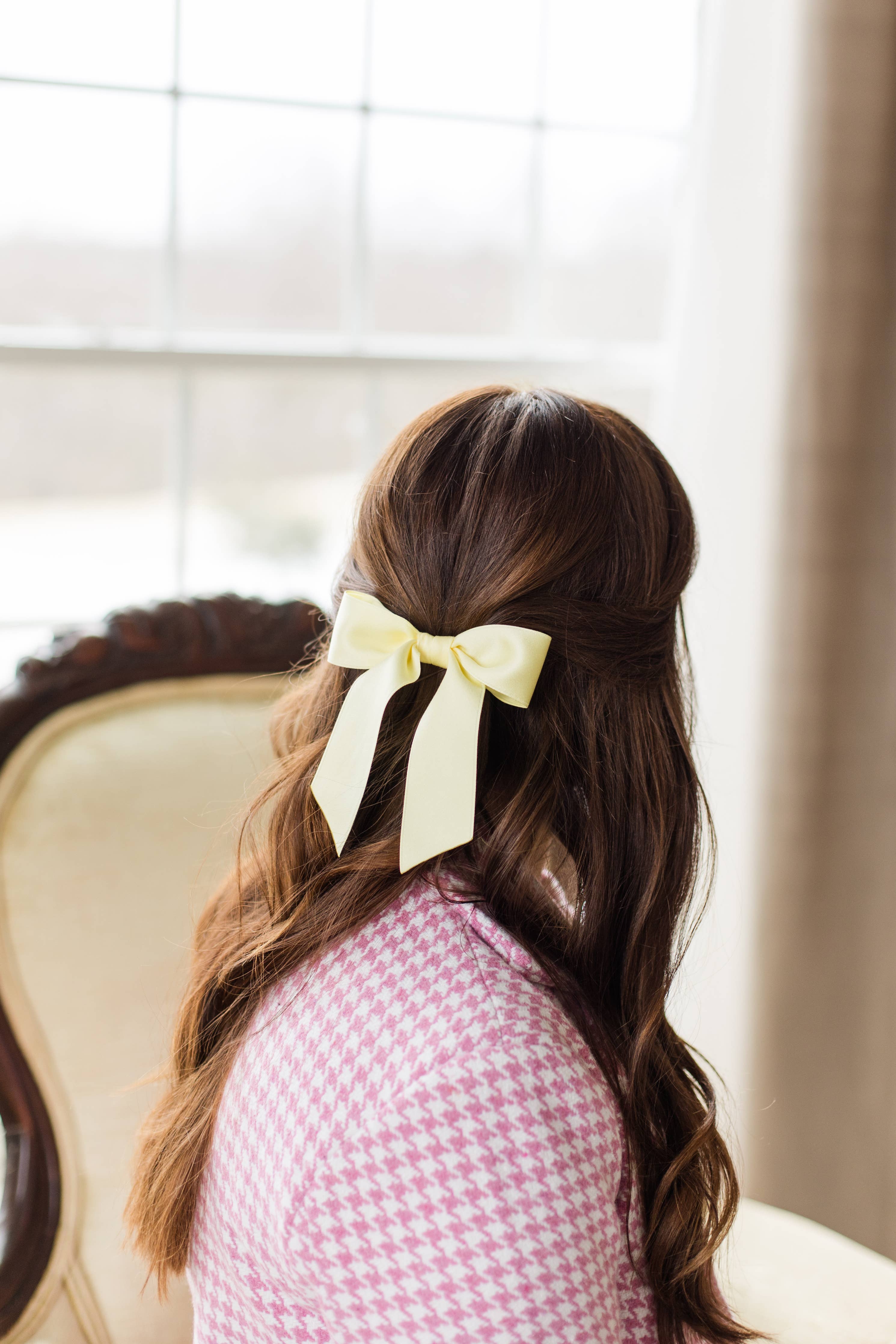 Small Matte Satin Hair Barrette | Delora Bow