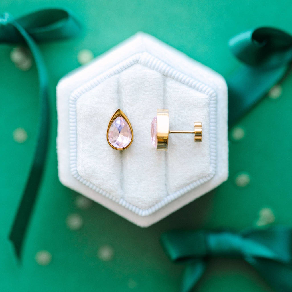 Pink Gem Earrings