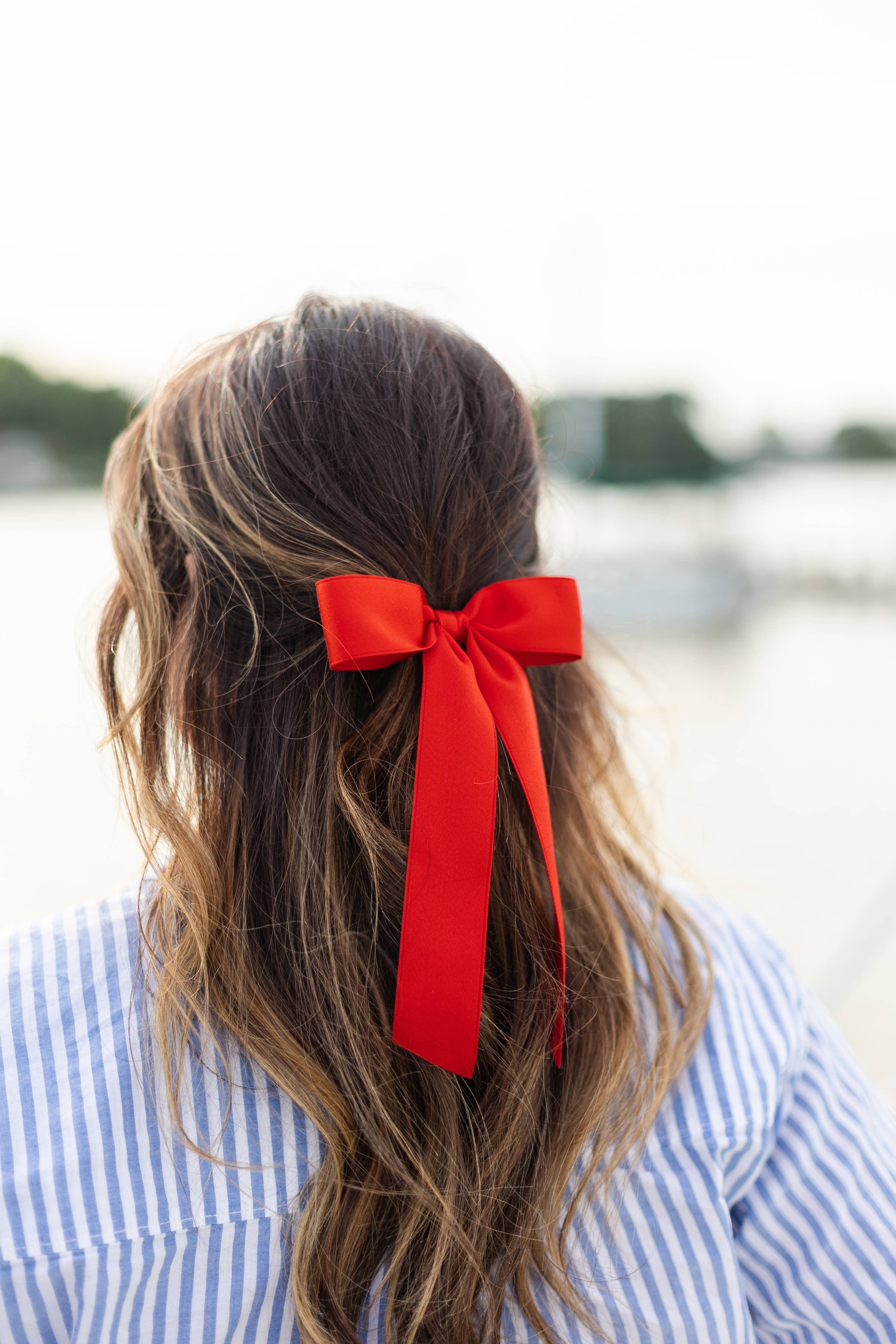 Medium Matte Satin Hair Barrette | Florence Bow