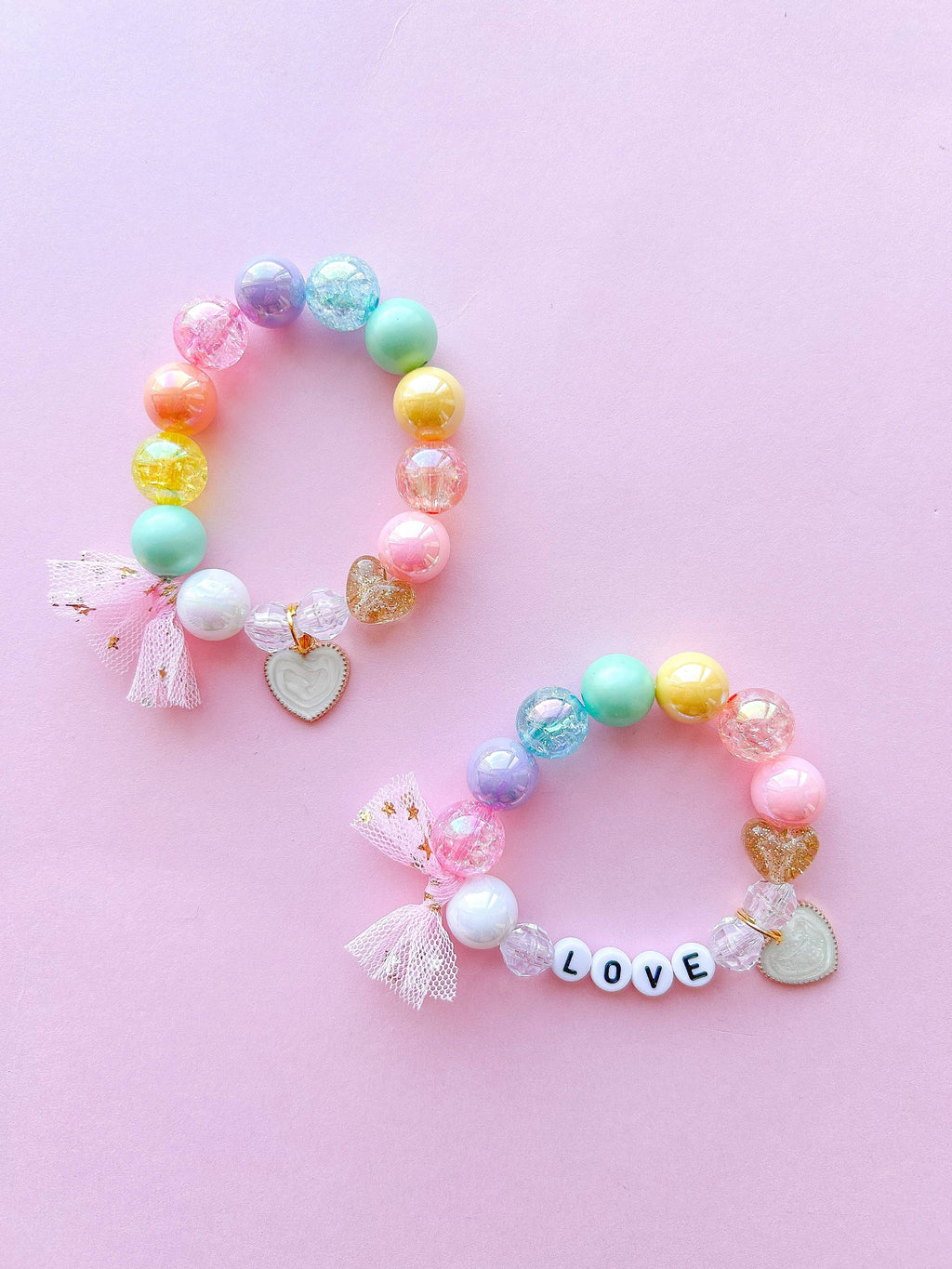 Kids Enamel Valentine Heart Charm Bracelet