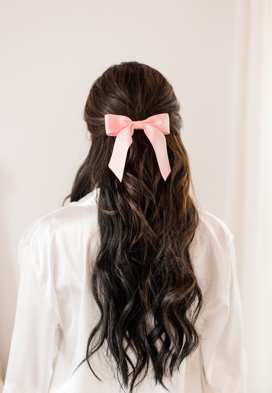 Small Matte Satin Hair Barrette | Delora Bow