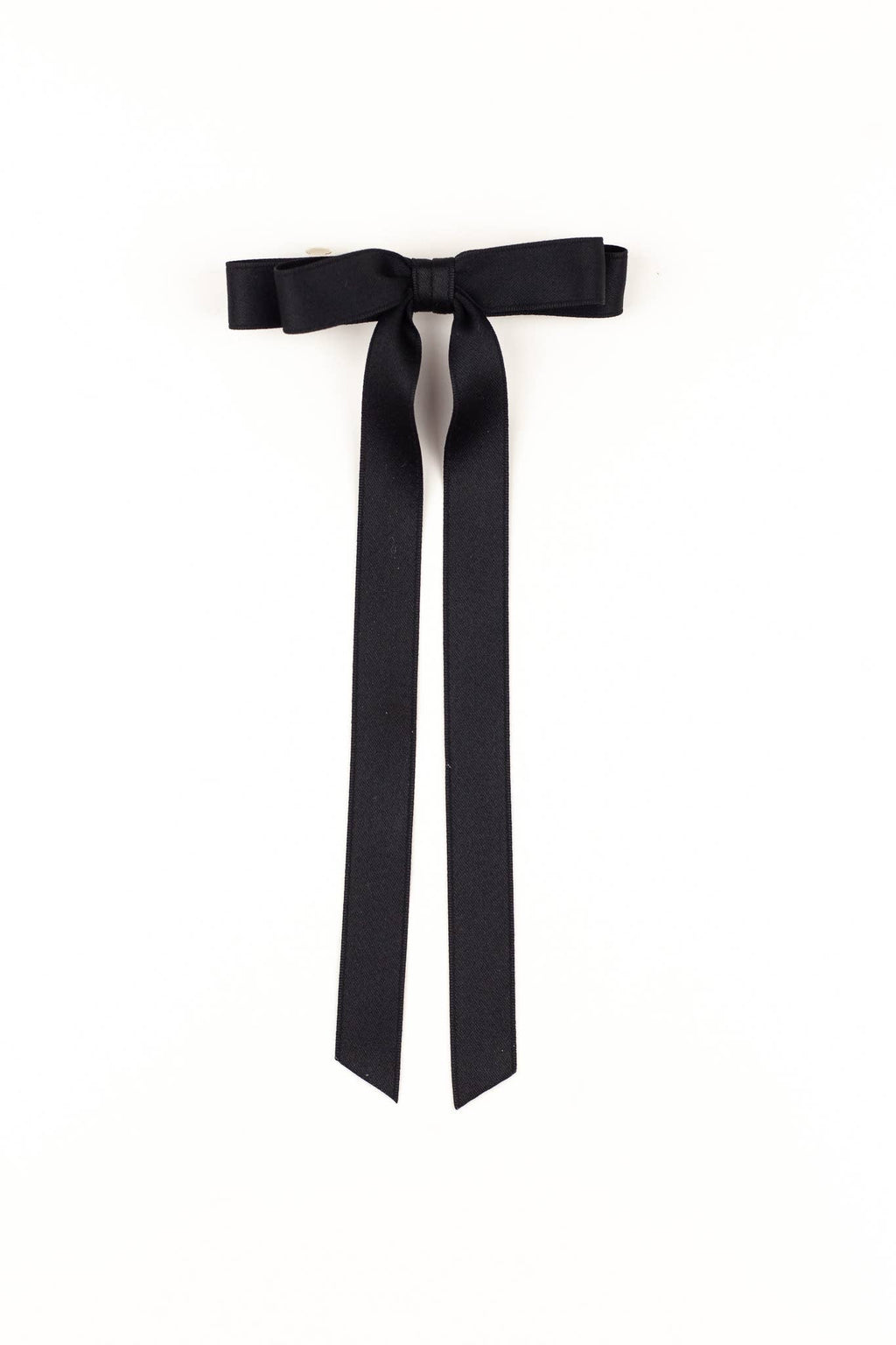 Long Matte Satin Hair Barrette | Micro Alice Bow