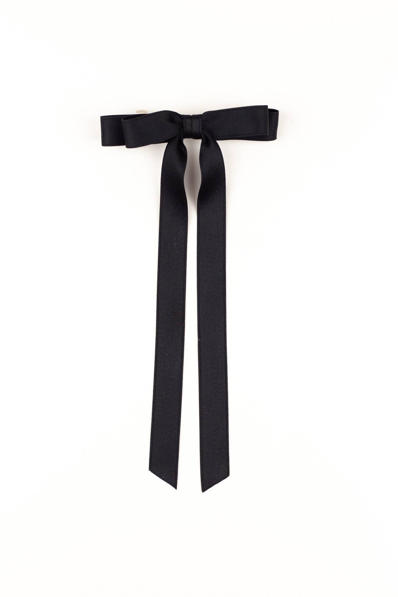 Long Matte Satin Hair Barrette | Micro Alice Bow