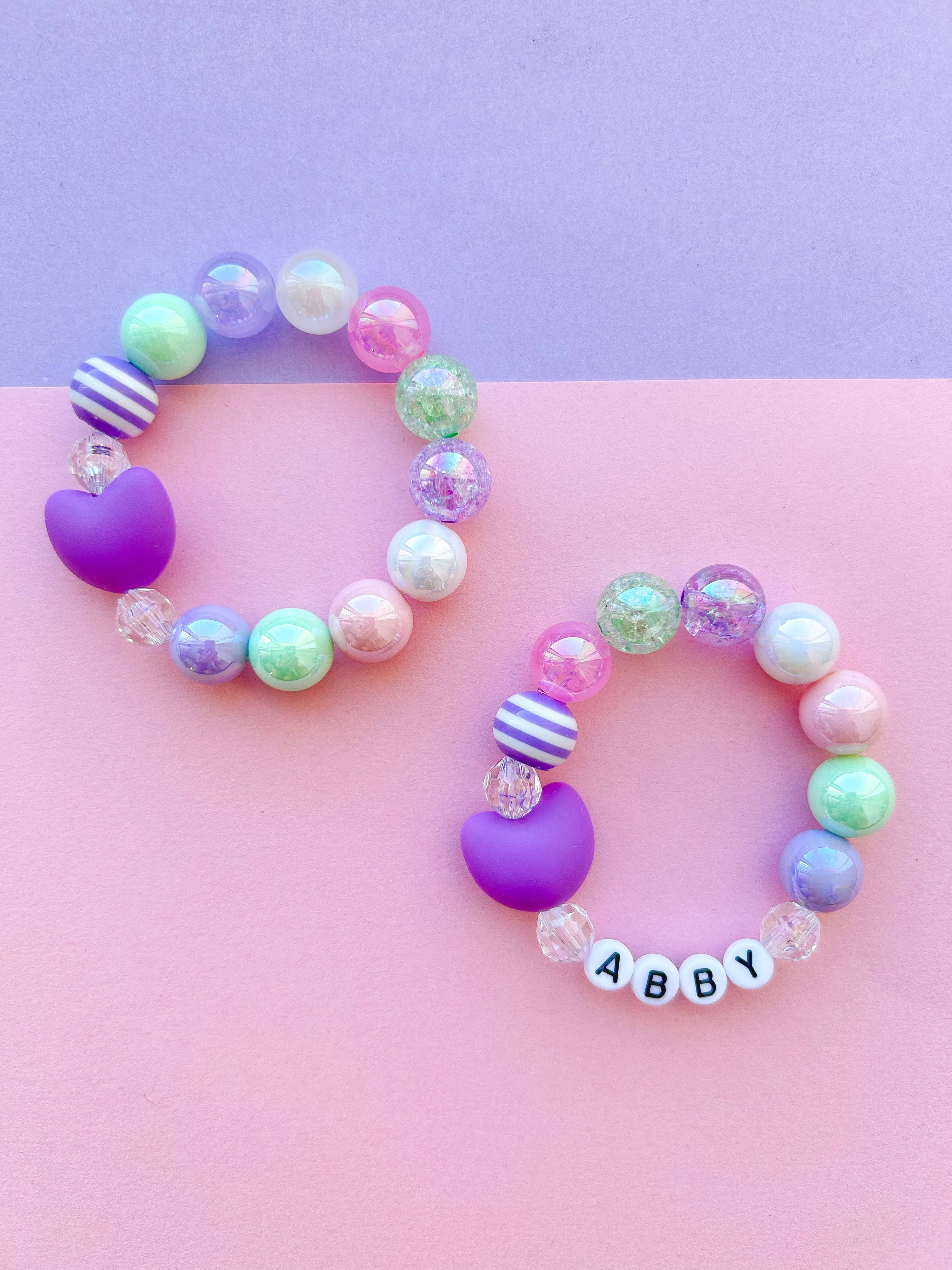 Valentine Purple Silicone Heart Charm Bracelet