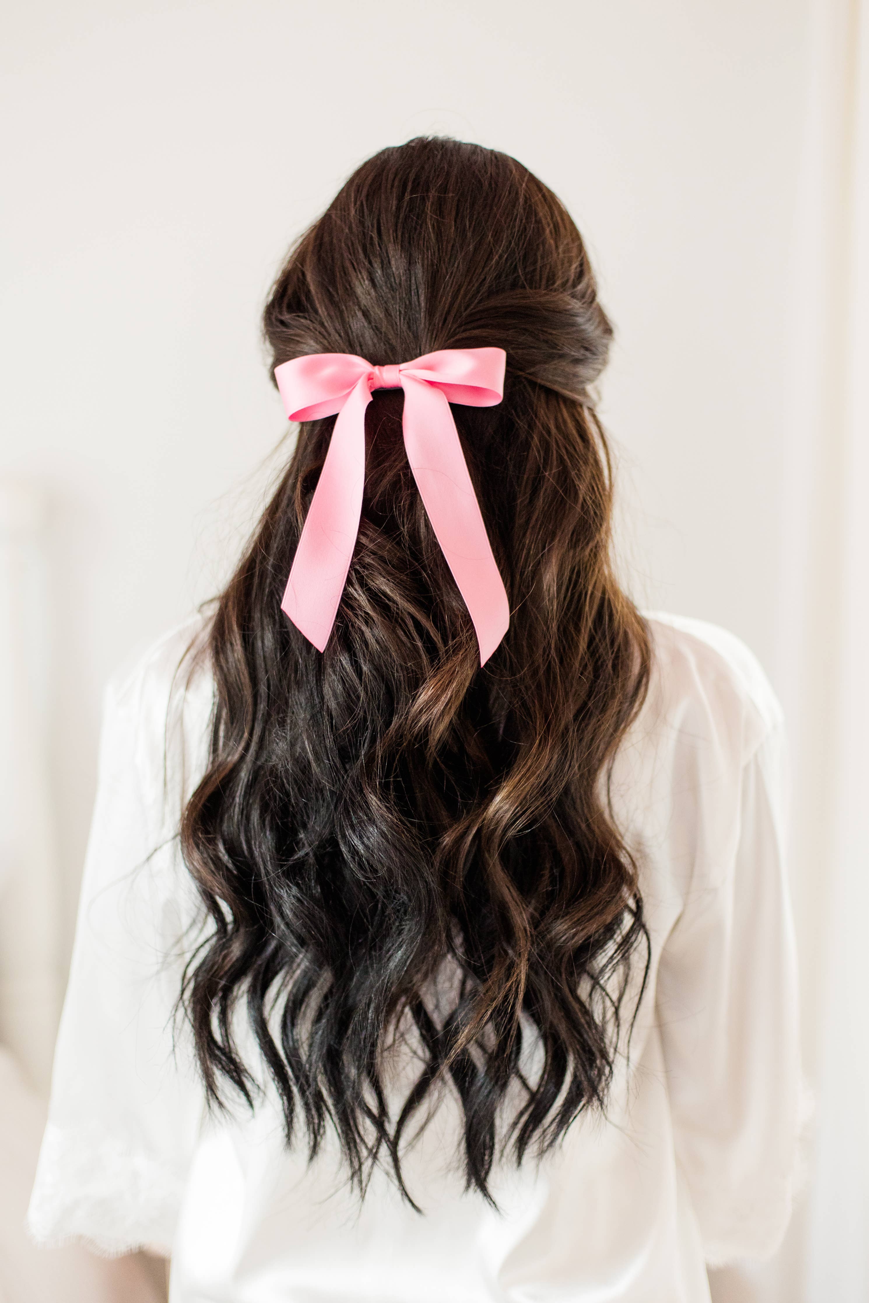 Medium Matte Satin Hair Barrette | Florence Bow