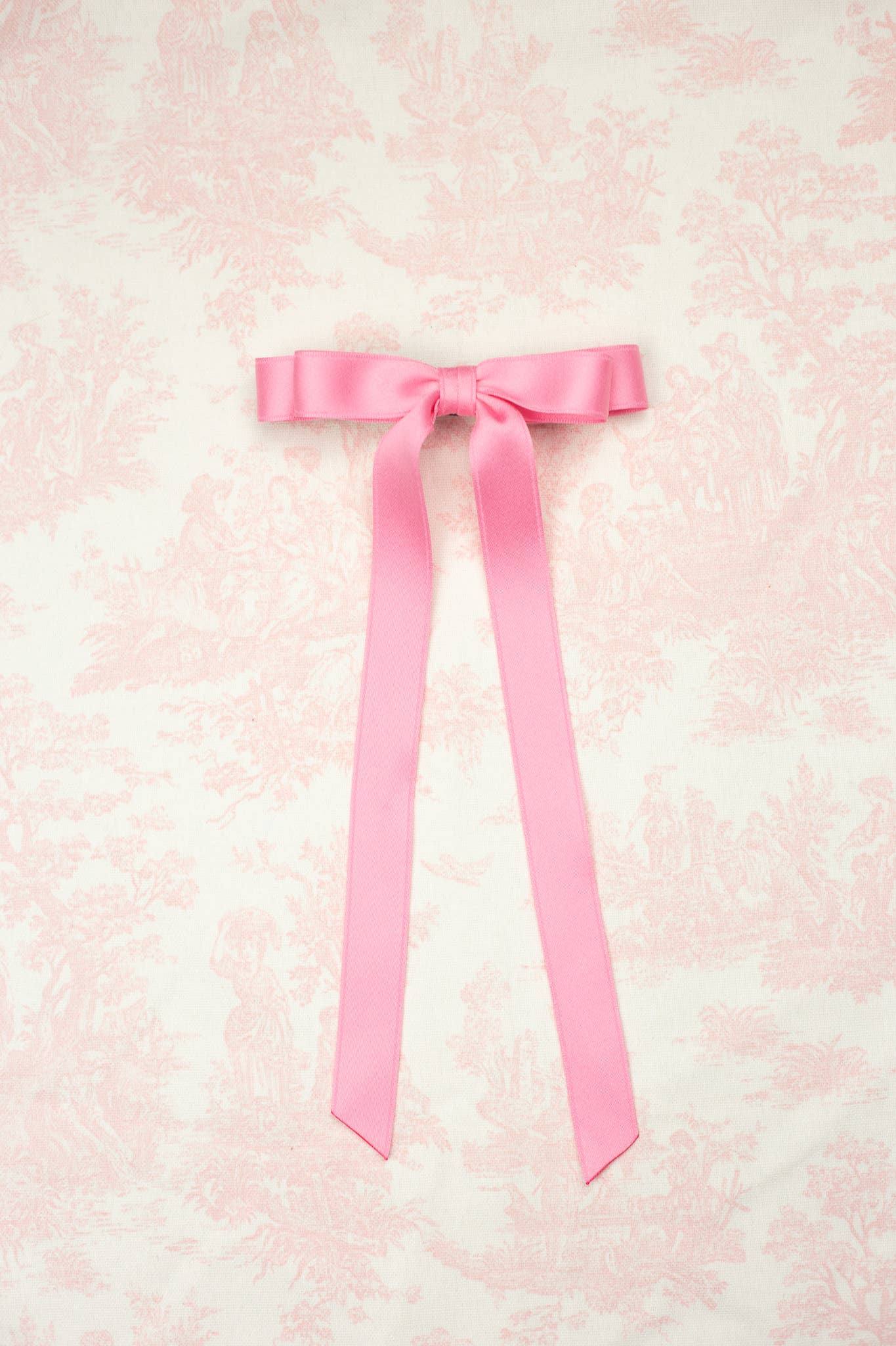 Long Matte Satin Hair Barrette | Micro Alice Bow