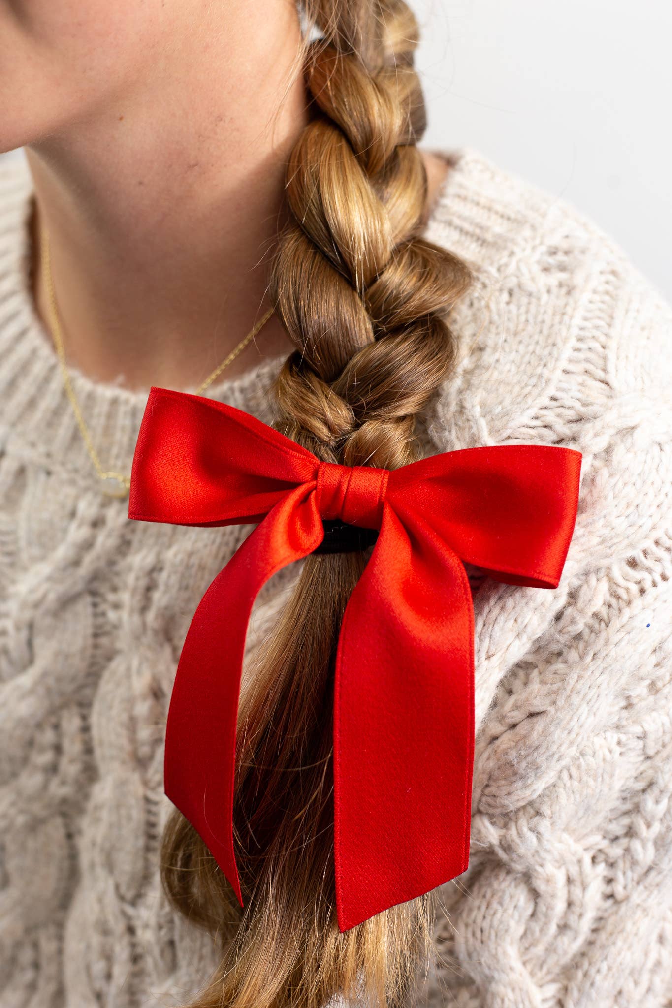 Small Matte Satin Hair Barrette | Delora Bow