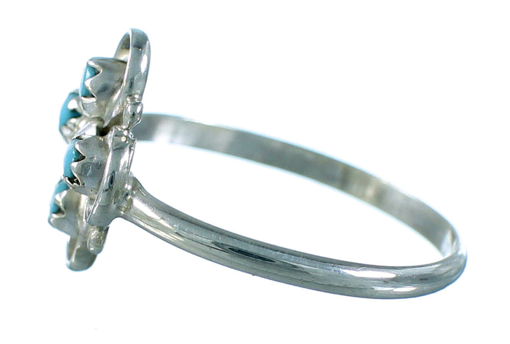 Native American Authentic Sterling Silver And Turquoise Jewelry Ring