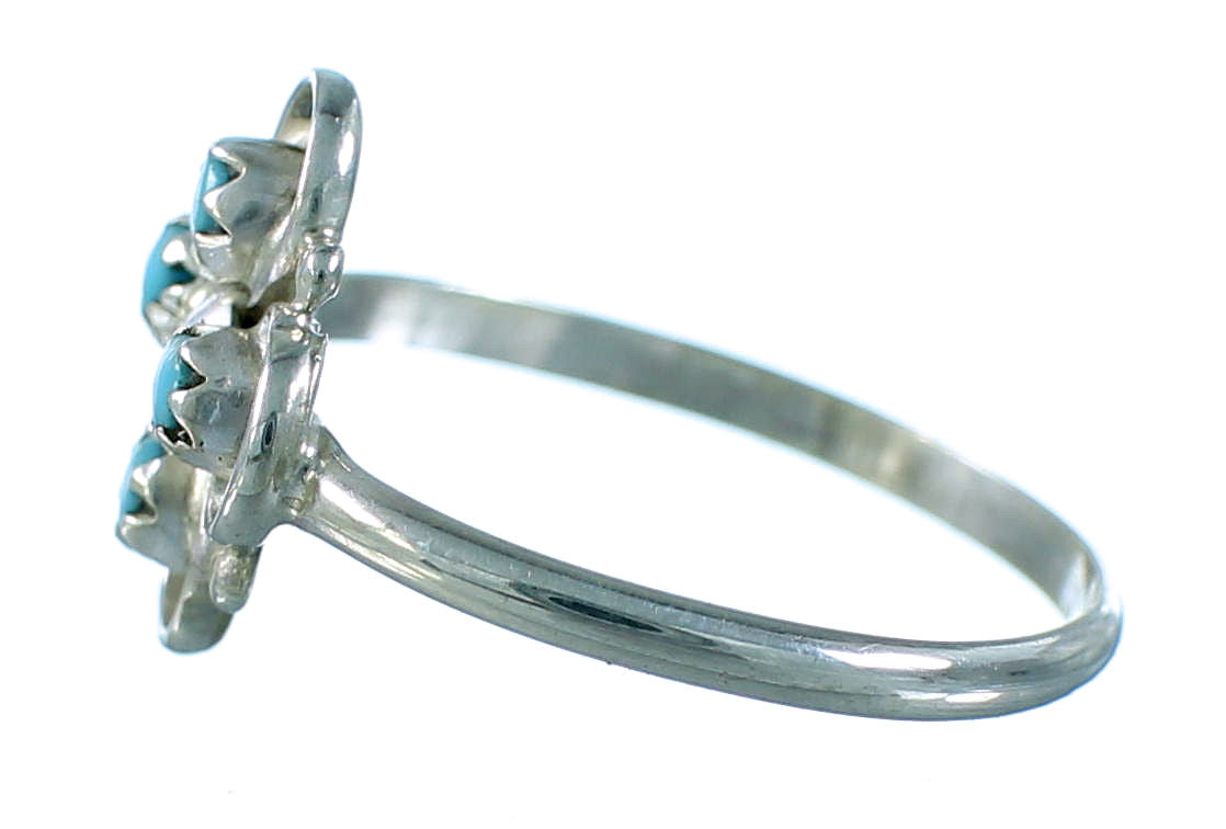 Native American Authentic Sterling Silver And Turquoise Jewelry Ring
