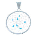 Navajo Sterling Silver And Turquoise Dream Catcher Pendant SX109733
