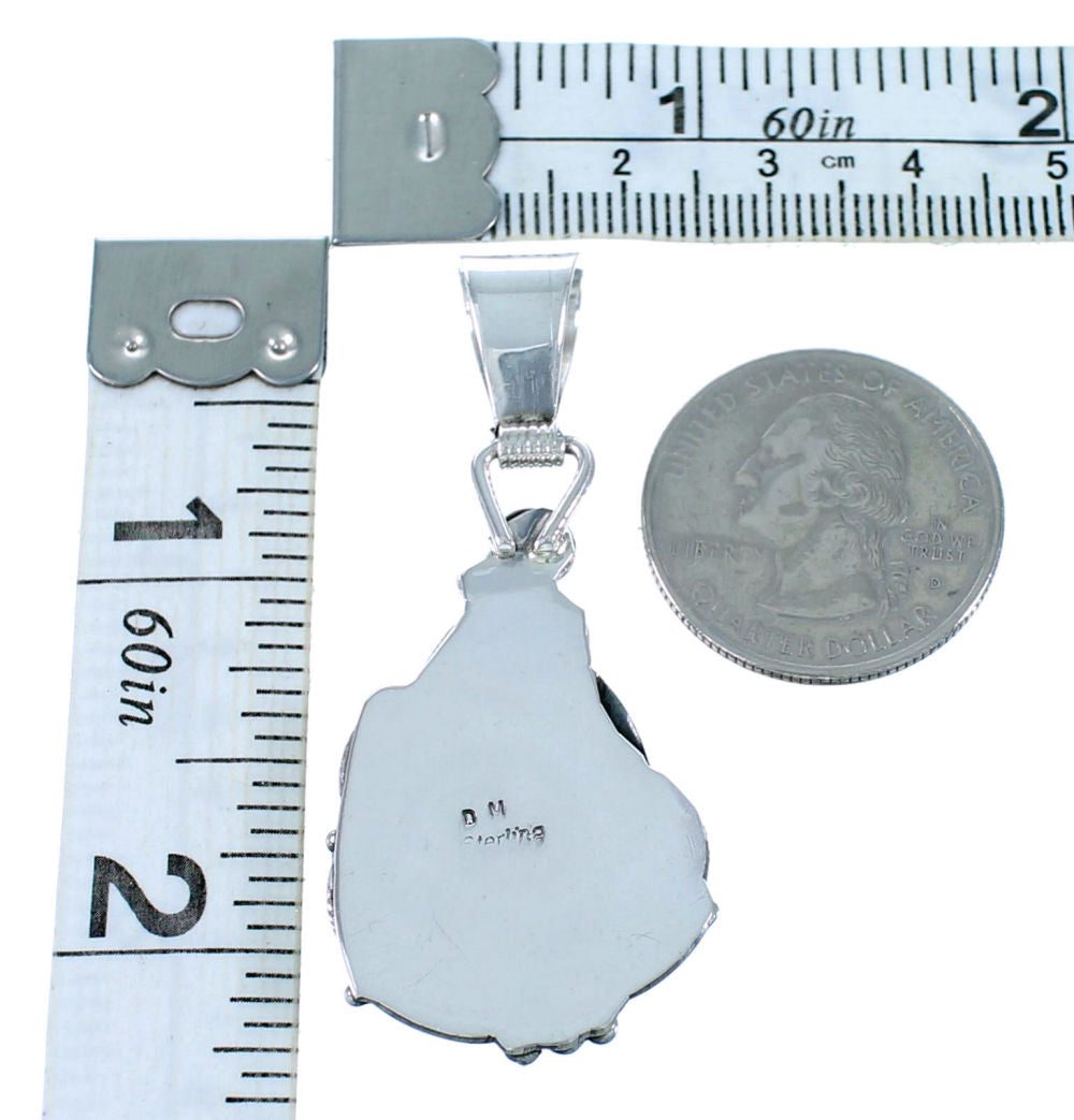 Navajo Authentic Sterling Silver Scalloped Leaf Pendant RX111519
