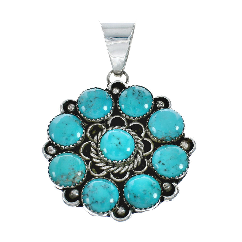 Genuine Navajo Turquoise Sterling Silver Pendant Jewelry TX10034