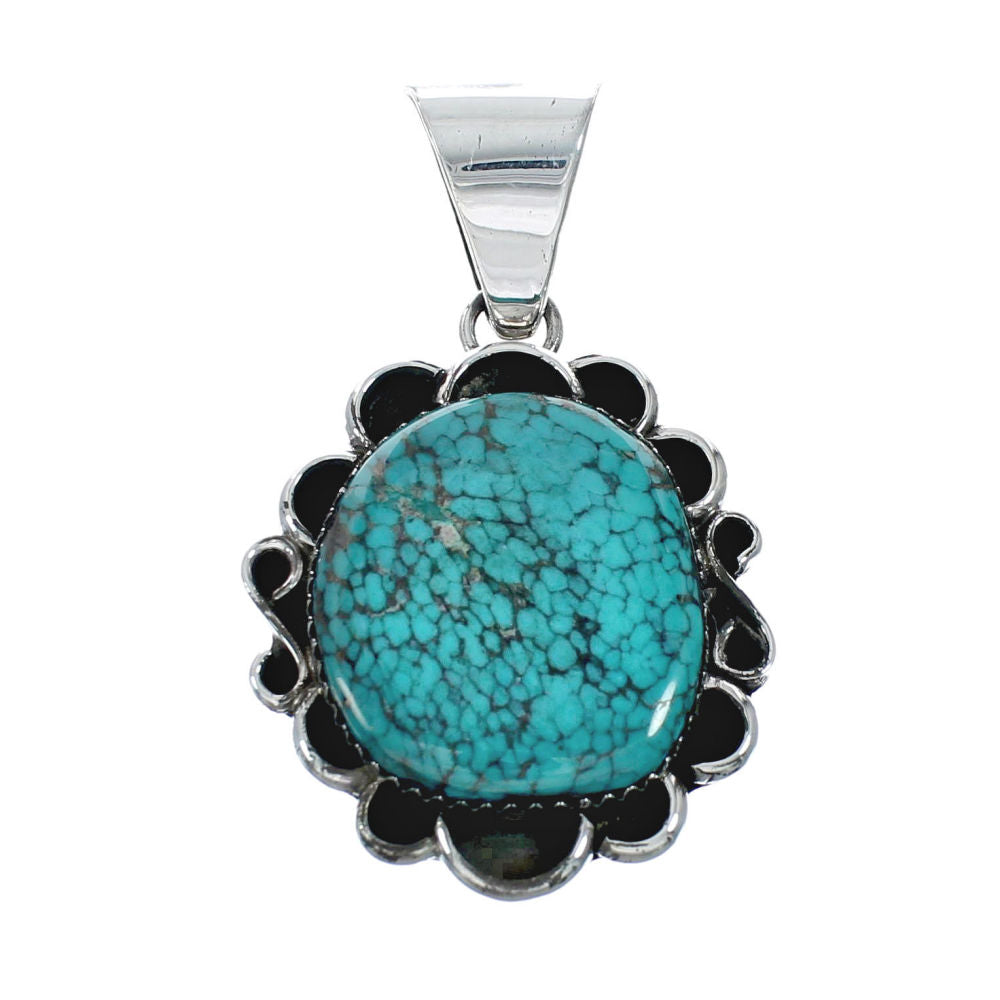 Navajo Native American Sterling Silver Turquoise Pendant TX10050