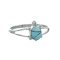 Genuine Southwestern Turquoise Inlay Sterling Silver Navajo Turtle Ring 8-3/4 TX10091