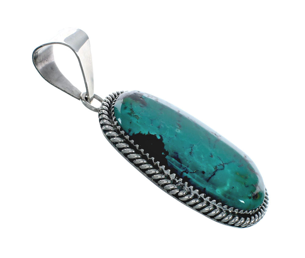 Navajo Native American Sterling Silver Turquoise Pendant TX10238