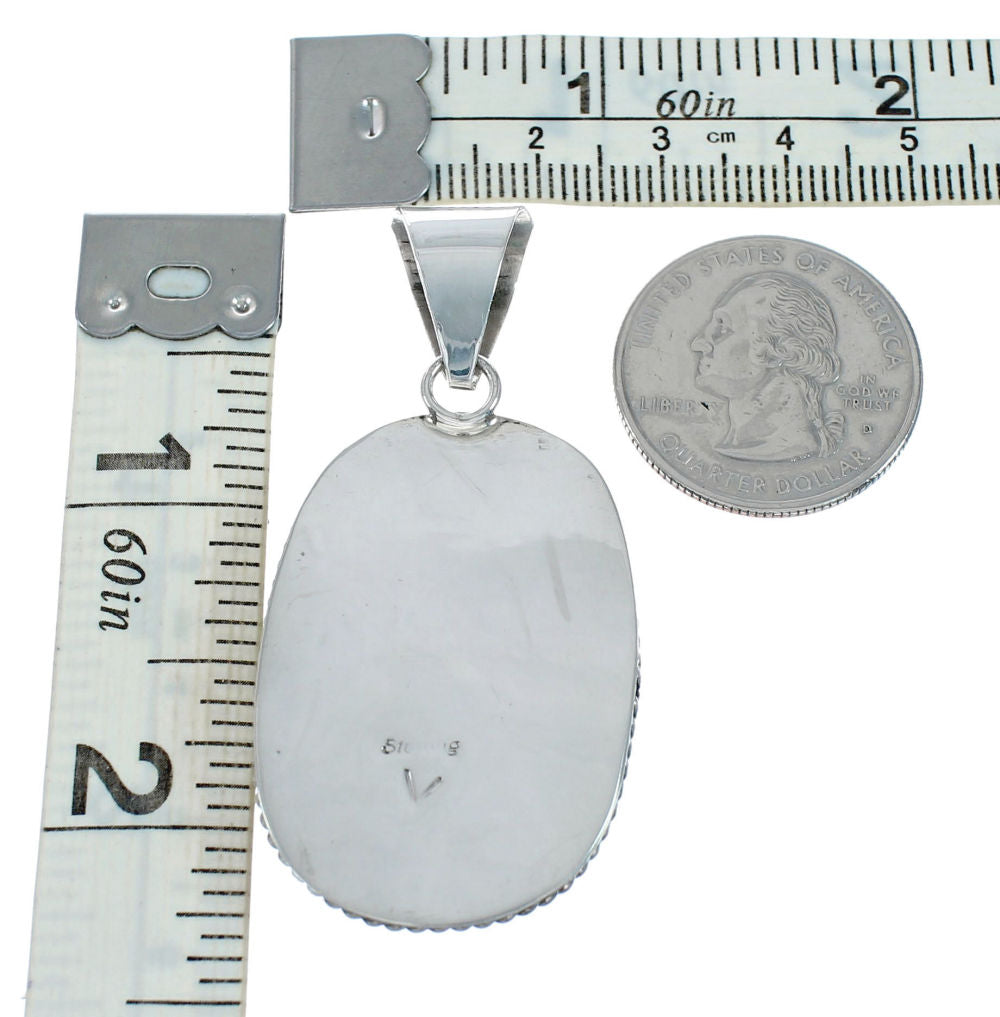 Navajo Native American Sterling Silver Turquoise Pendant TX10238