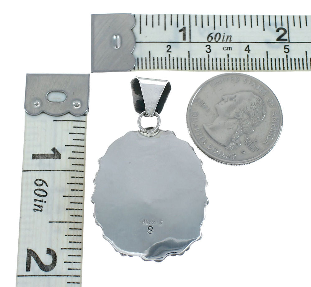 Navajo Sterling Silver Turquoise Native American Pendant TX10271