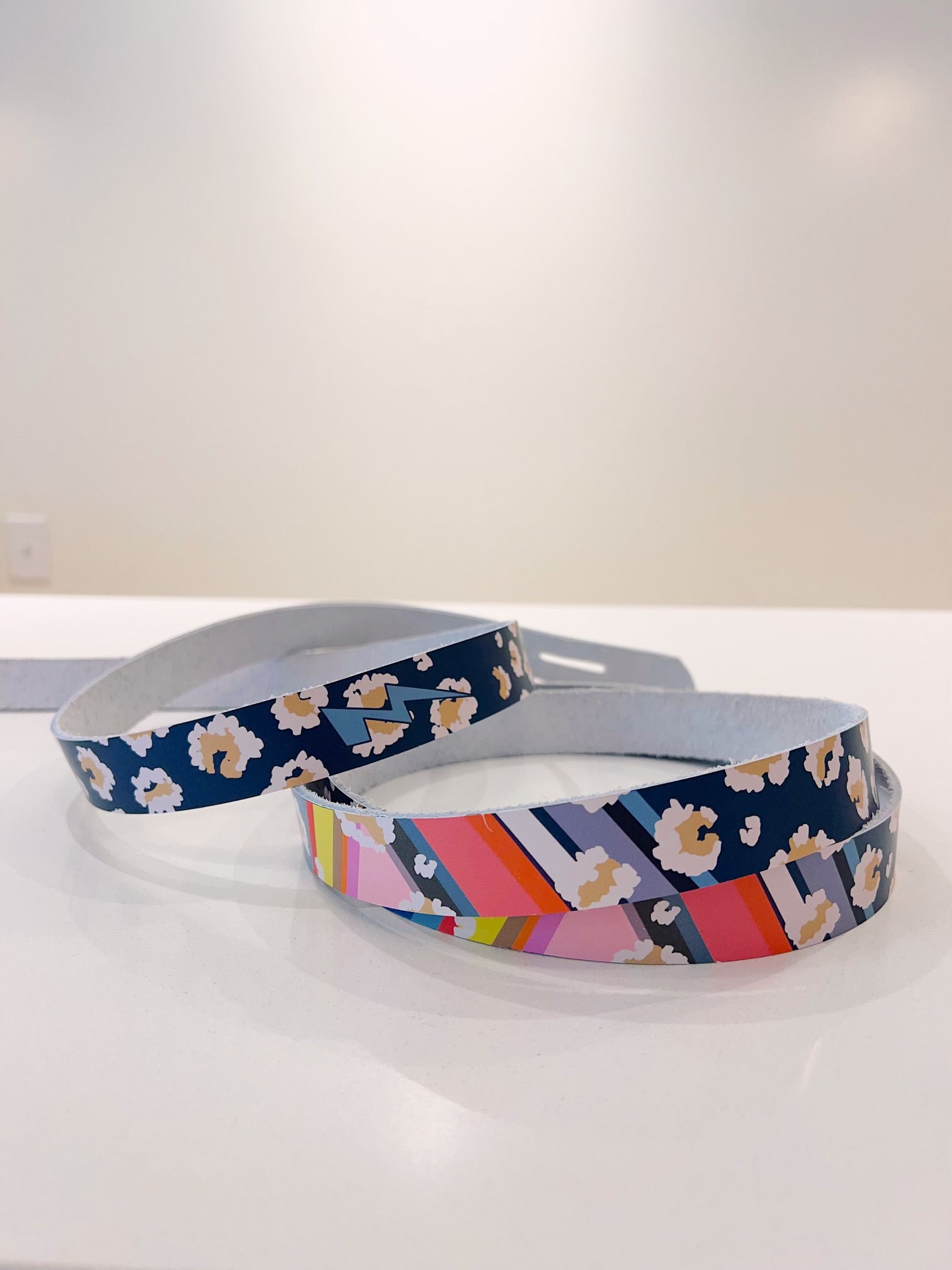 Coco Leto Custom Leather Kids Belt in Teal