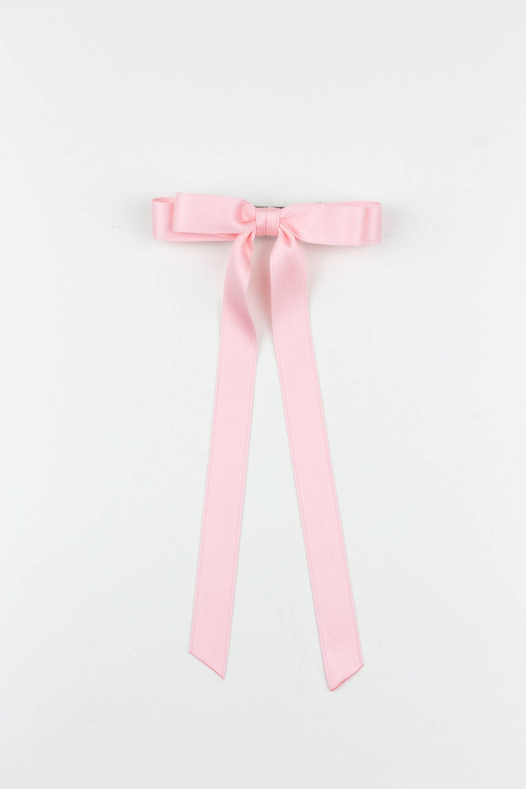 Long Matte Satin Hair Barrette | Micro Alice Bow