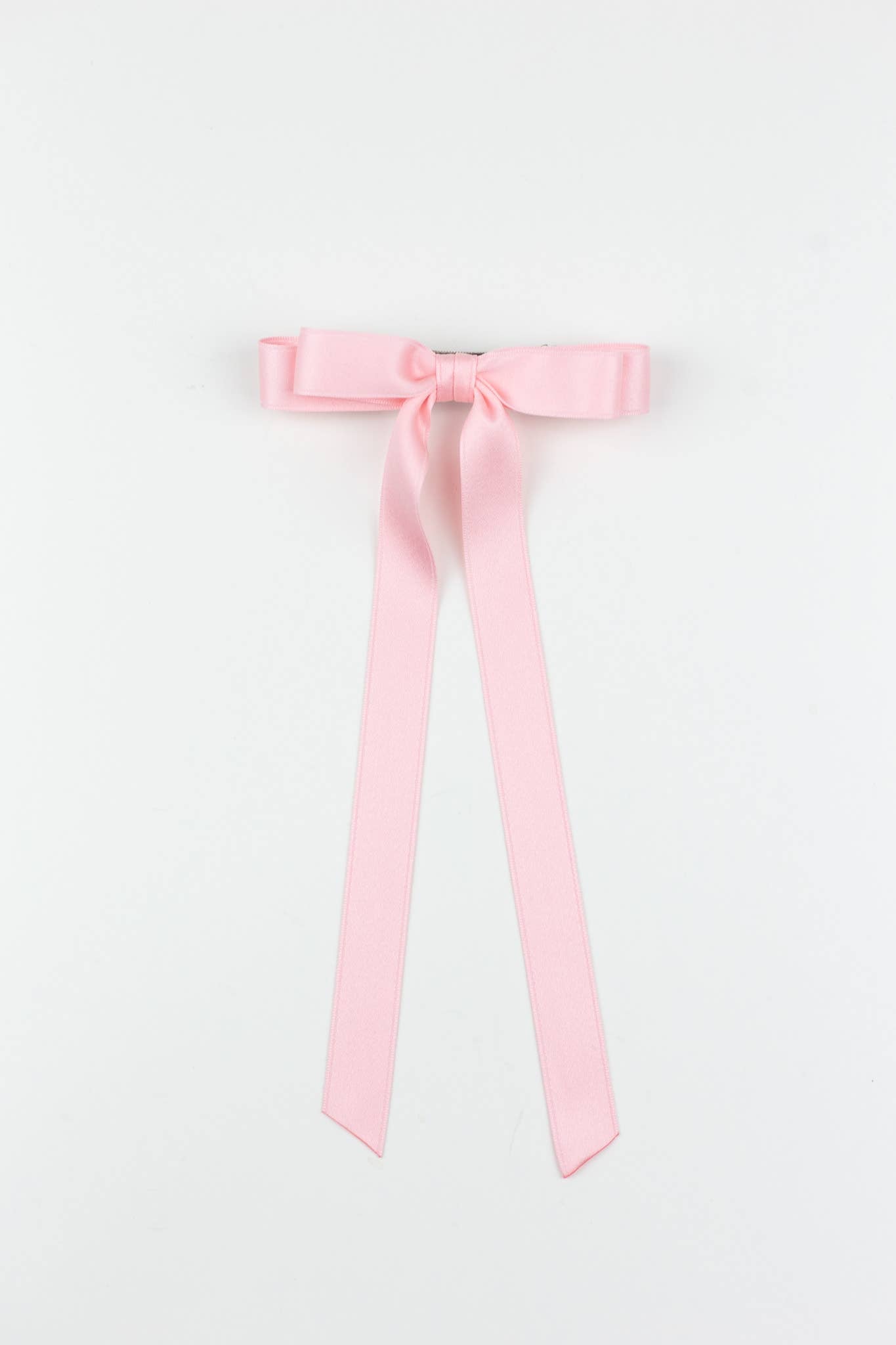 Long Matte Satin Hair Barrette | Micro Alice Bow