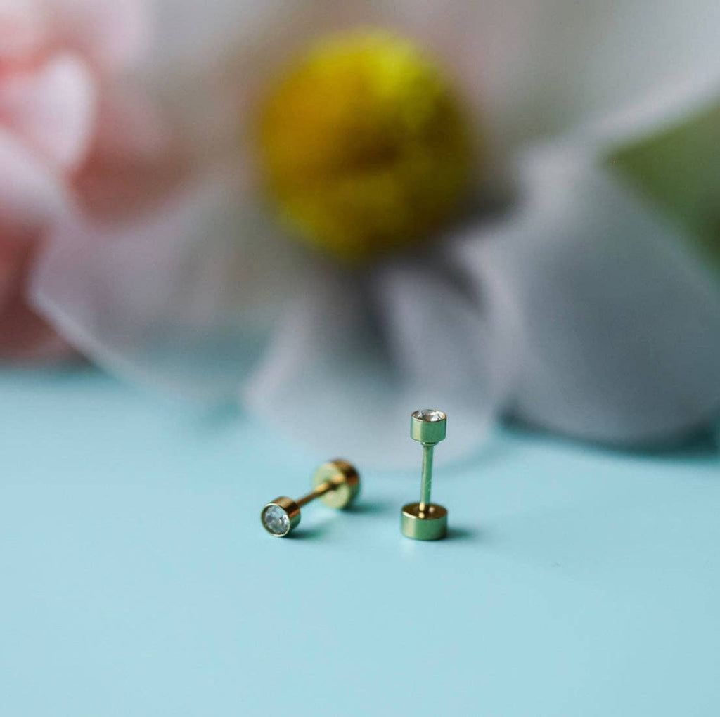 Tiny Diamond Earrings