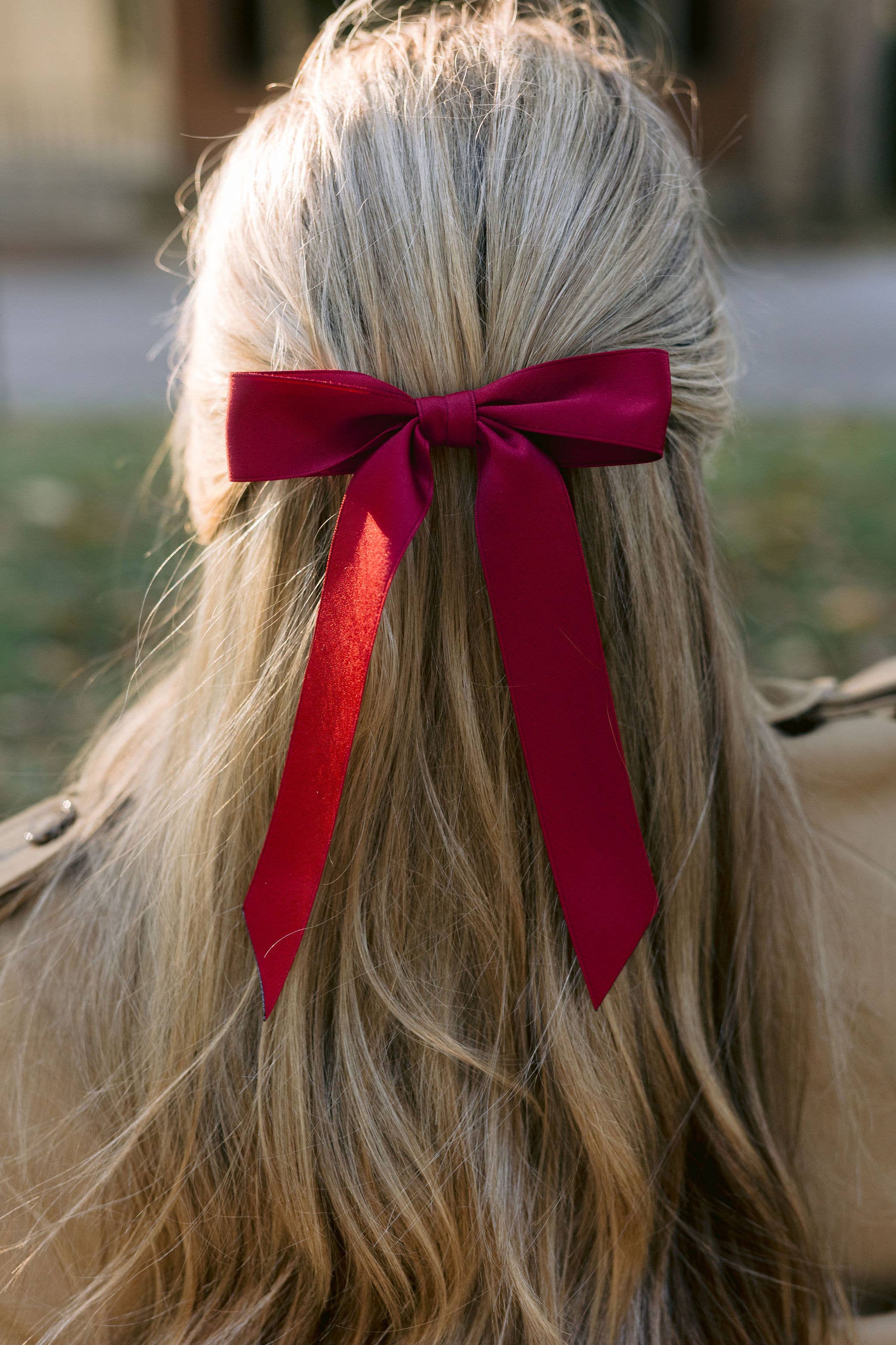 Medium Matte Satin Hair Barrette | Florence Bow