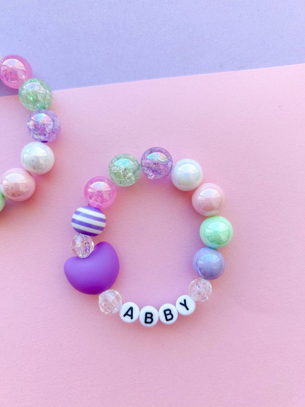 Valentine Purple Silicone Heart Charm Bracelet