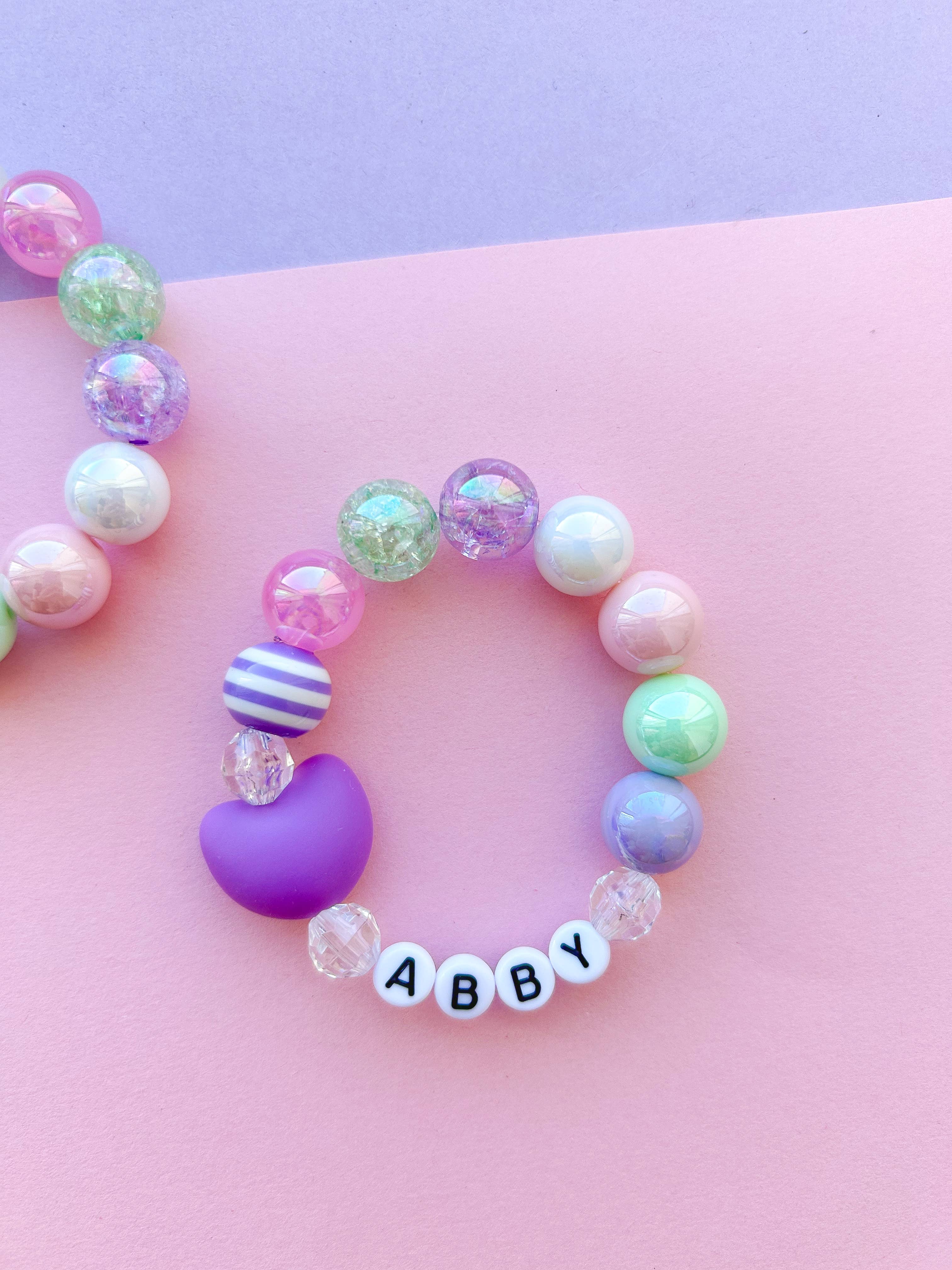 Valentine Purple Silicone Heart Charm Bracelet