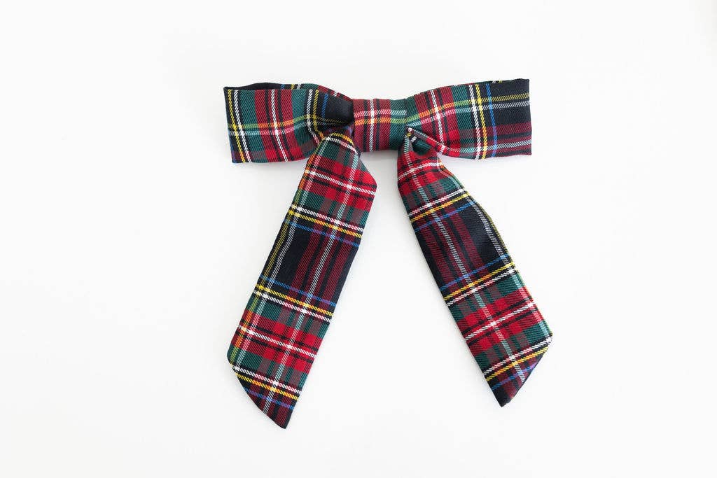 Tartan Christmas Plaid Hair Barrette | Emily Bow