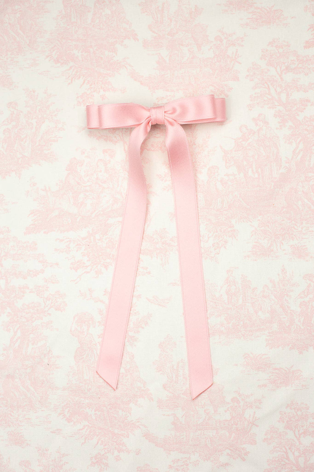 Long Matte Satin Hair Barrette | Micro Alice Bow