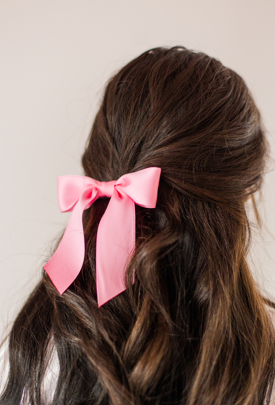 Small Matte Satin Hair Barrette | Delora Bow