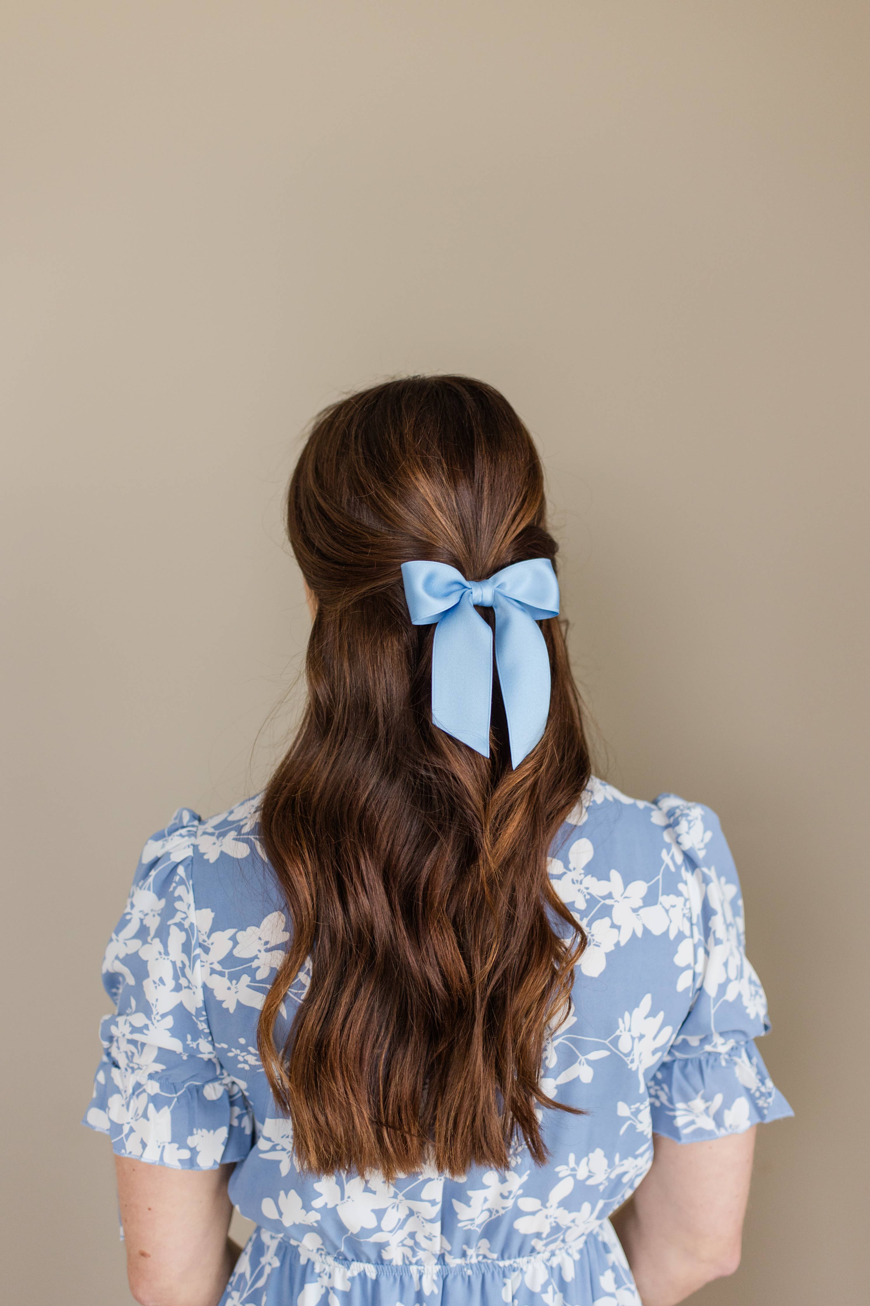 Small Matte Satin Hair Barrette | Delora Bow