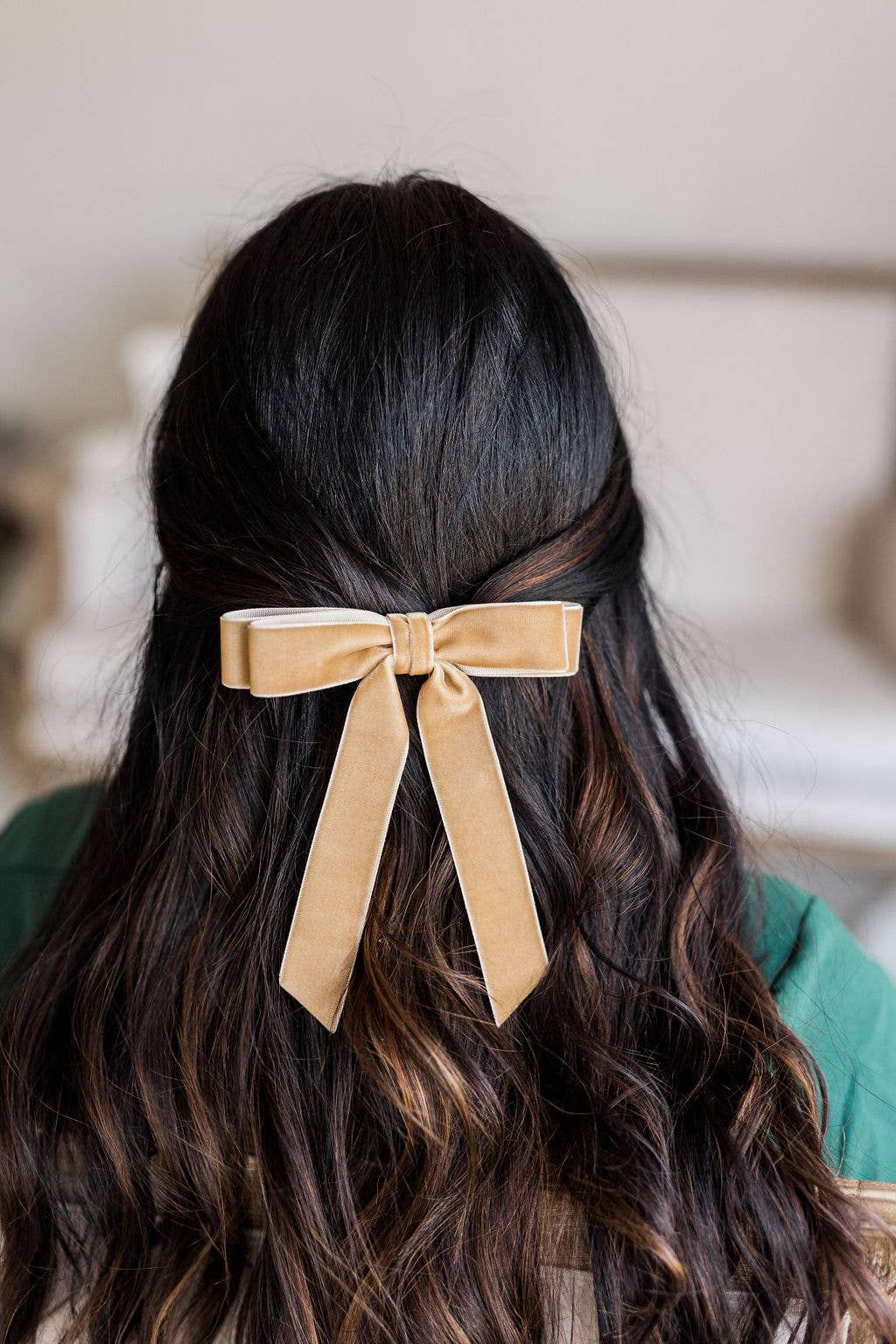 Short Velvet Hair Barrette | Alice Bow - Short Length